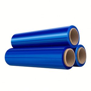 蓝色彩色聚乙烯/LLDPE拉伸塑料收缩包装薄膜20微米高品质托盘包装工厂价格 - Product Image 2