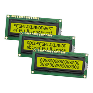 Aus gezeichnete Industrie qualität JXD1602A STN Gelb Positive LCM-Modul anzeige 16 X2 Cob Dot matrix Bildschirm Zeichen <span class=keywords><strong>LCD</strong></span>-Anzeige