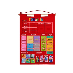 教育日历玩具布艺书玩具布艺玩具圣诞礼物儿童早期学习天气图 - Product Image 1