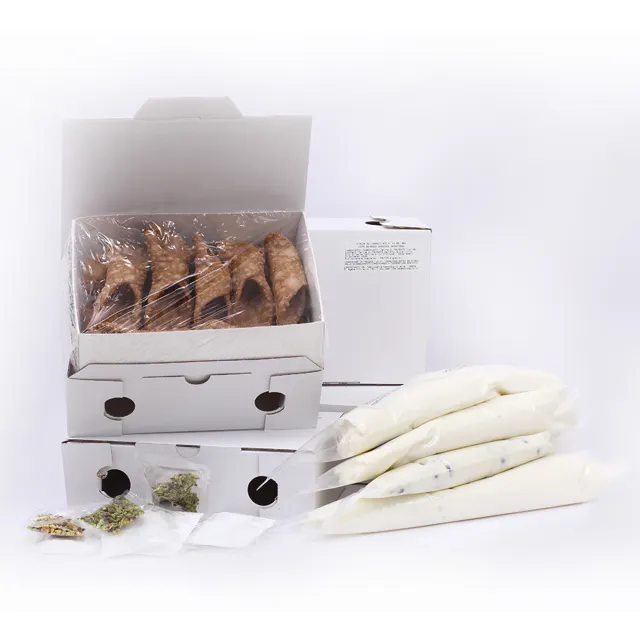 Excellente Qualité Ricotta Artisanale Fromage À La Crème Remplissage Dessert Crèmes Cannoli Italiens Kit 56Pcs