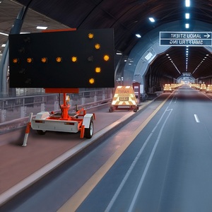 בניין מחסום להרחבה ניידת התראה קלה ימינה שמאל מהבהב בטיחות כביש חץ צהוב לוח חץ - Product Image 2