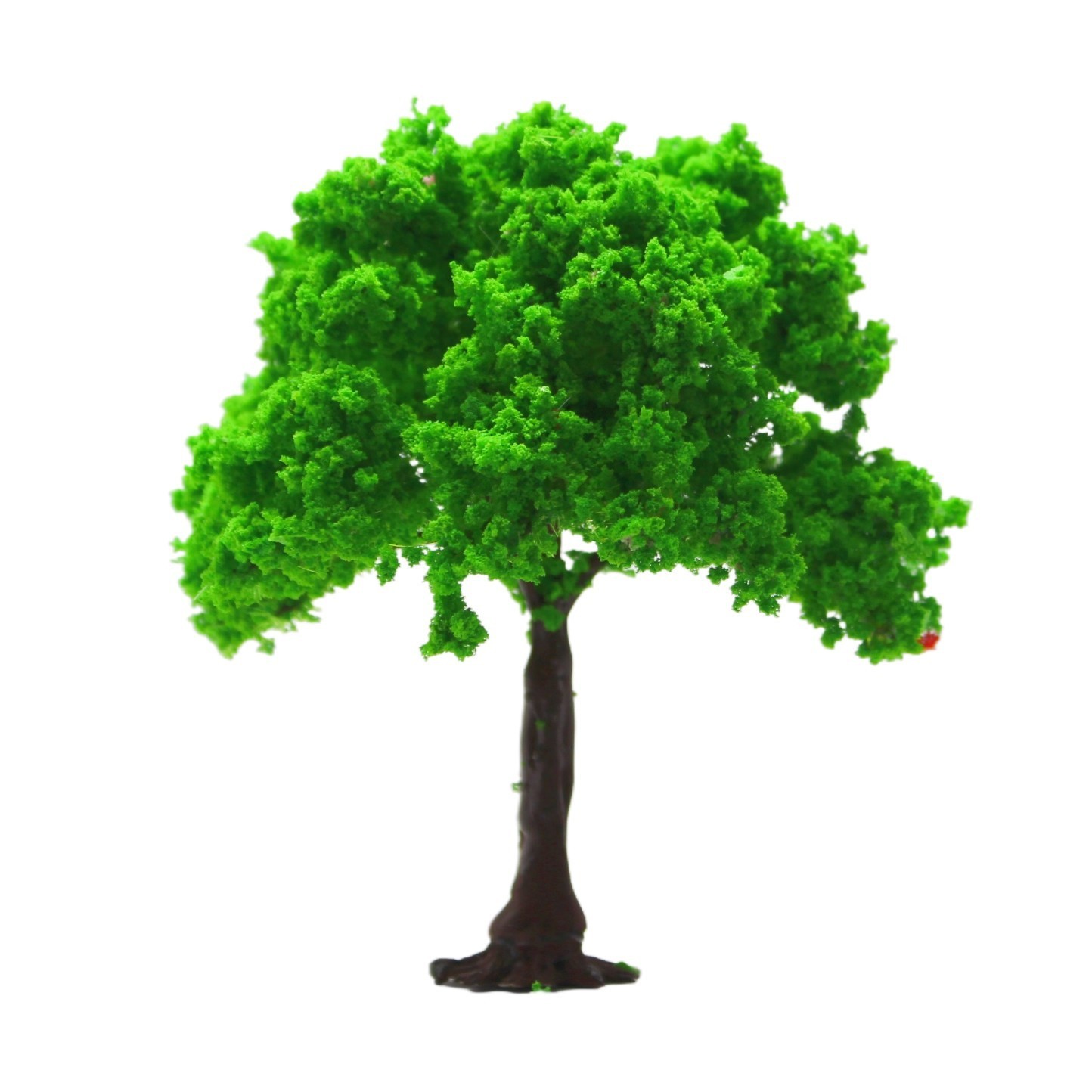 Arbre vert printanier coloré, 11 cm de hauteur.