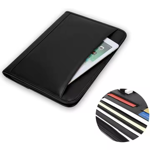 Zippered Leather <strong>A4</strong> File <strong>Folder</strong> with <strong>Notepad</strong> and Pockets Organizer Paper Padfolio for Document Agenda <strong>Conference</strong> Presentation - Product Image 4