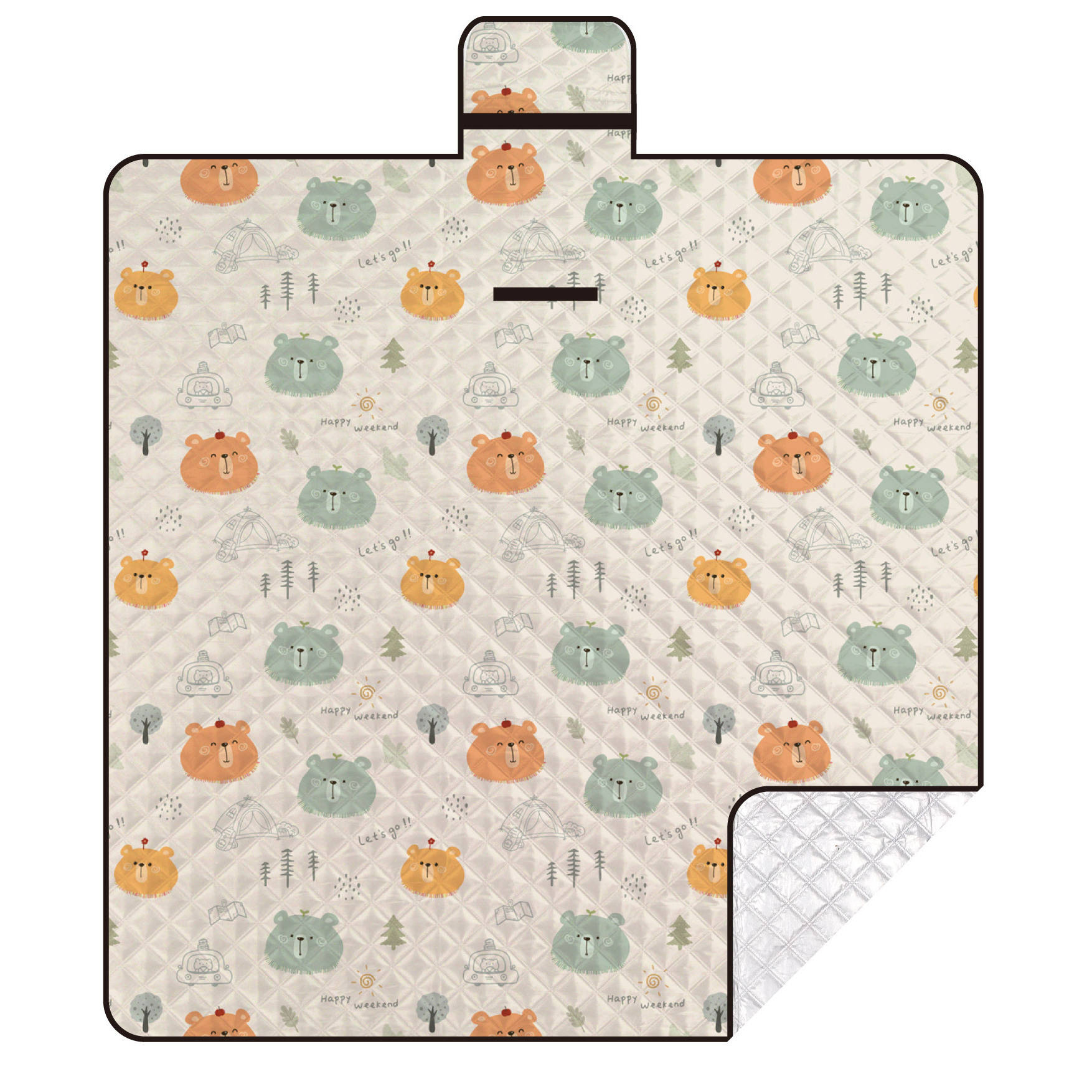 ฐานอลูมิเนียมฟอยล์ลายหมีวันหยุด ขนาด 150*100 ซม.