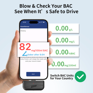 Мини-алкотестер для смартфона | Портативный алкотестер с функцией Plug-and-Play | Детектор алкоголя USB-C/Lightning - Product Image 6