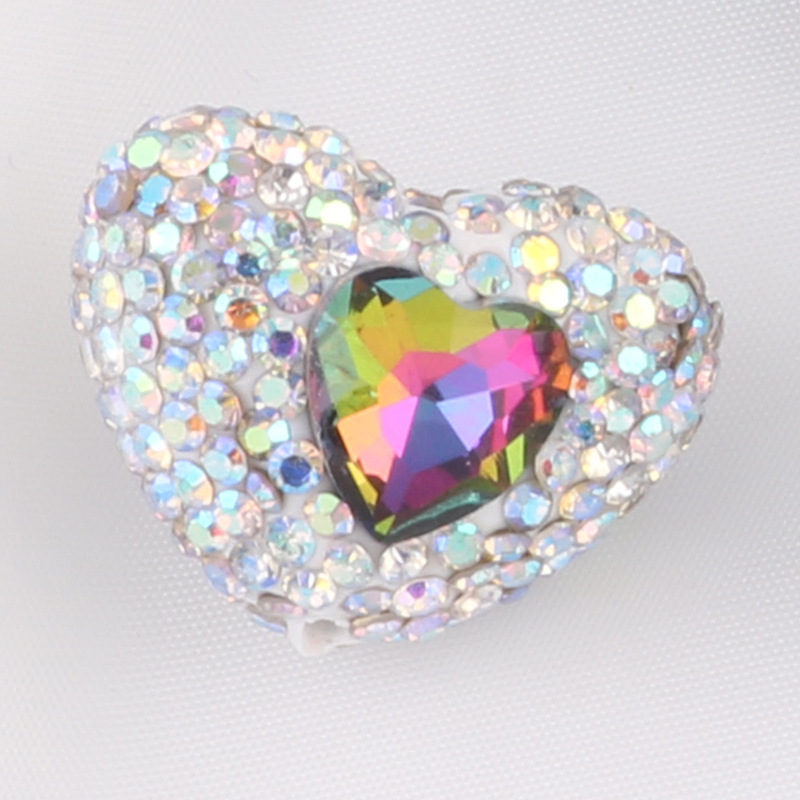 White peach heart western colorful main stone