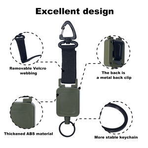 ตัวยึดป้ายเหล็กพร้อมรีล Carabinine Reel ตะขอรูปตัว D แบบยืดได้อเนกประสงค์ทำจากโลหะทนทานทนทาน - Product Image 3