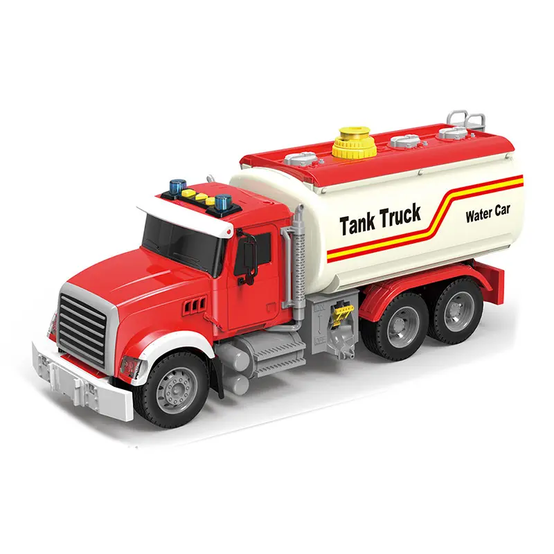 Vendita calda semplici camion cisterna di petrolio rosso suono luce acqua e aria per bambini giocattolo modello di attrito auto giocattolo