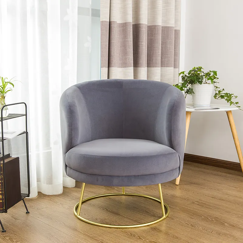 Moderne französische Tulip-Lounge-Stuhl samtstoff-Sessel Hotel Wohnzimmer Schlafzimmer Akzent Freizeit-Design Metallmaterial