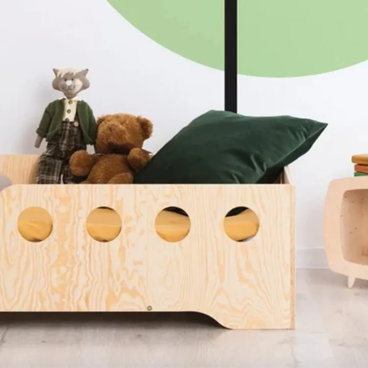 Berceau en bois massif style bébé, lit pour enfants, en promotion, maison de jeu, cadre de lit des petits