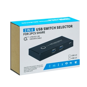 USB-Switch-Wahlschalter KVM USB3.0 Switcher 2 PC-Port-Sharing-Geräte für Tastatur-Maus-Drucker-Monitor-Hub