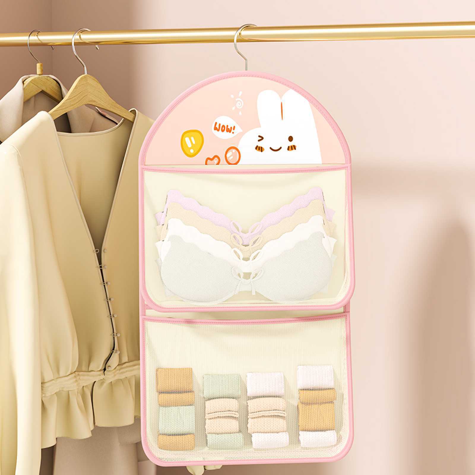 กระเป๋าแขวนลายการ์ตูน 2 ชั้น สีชมพู