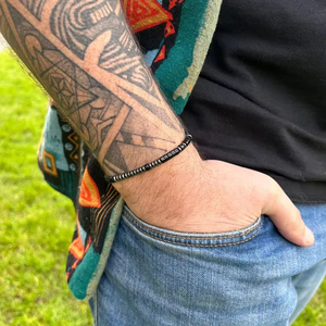 Naturstein Morse <span class=keywords><strong>Code</strong></span> Paare passende versteckte Nachricht Armband Freund Papa Geschenk