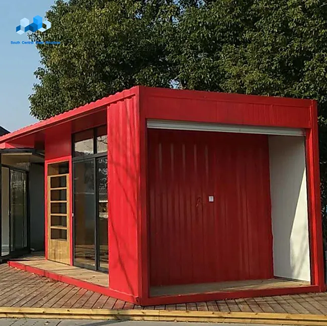 Kit de contenedor prefabricado modular de techo plano de bajo coste, casas