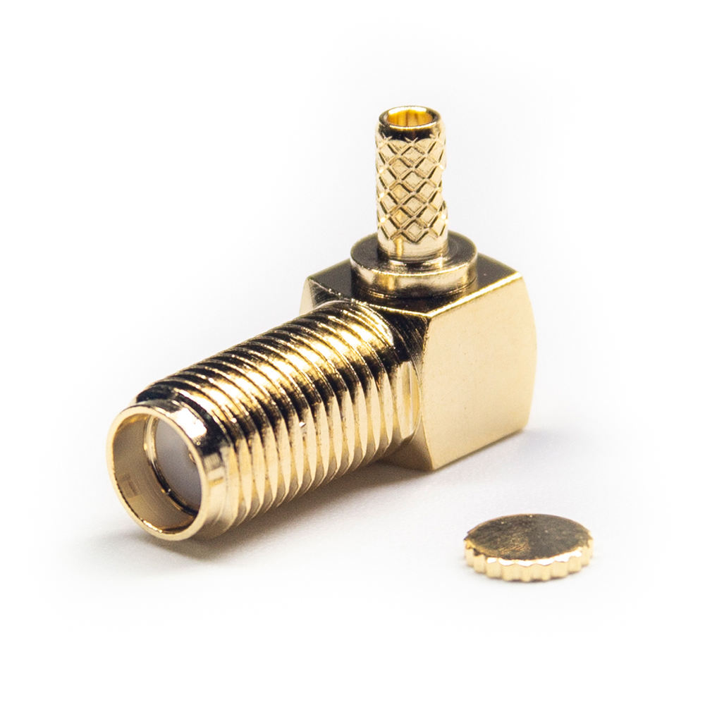 Connecteur SMA mâle coudé à sertir pour câble RG59