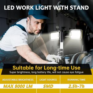 ไฟ LED สำหรับทำงานมือถือชาร์จได้พร้อมตัวยึดสามเหลี่ยมพับได้ - Product Image 3