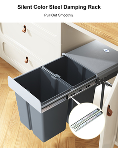 Cubo de basura extraíble de doble deslizamiento HNOSS, cubo de basura de cocina, cubo de basura de reciclaje para gestión de residuos