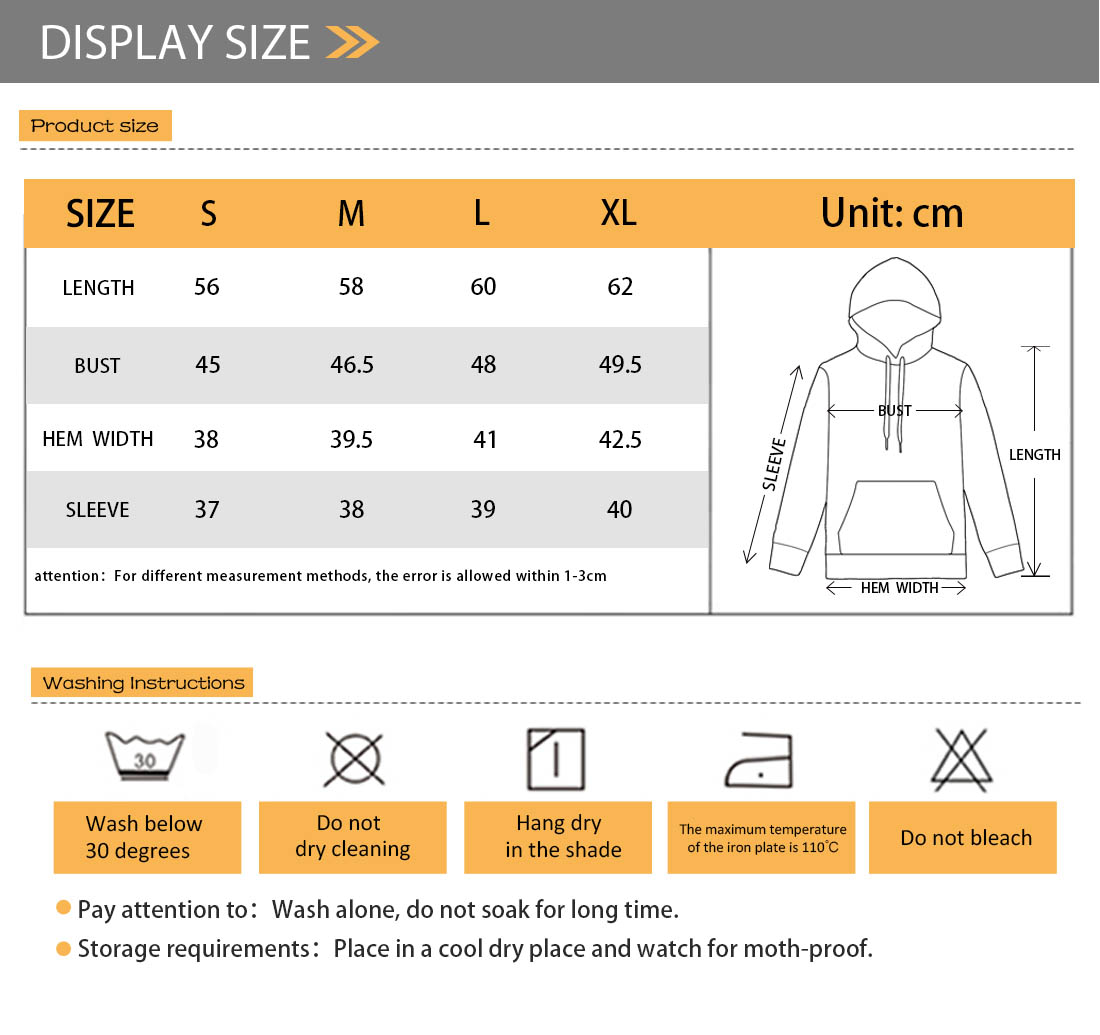 Kids Hoodies Size