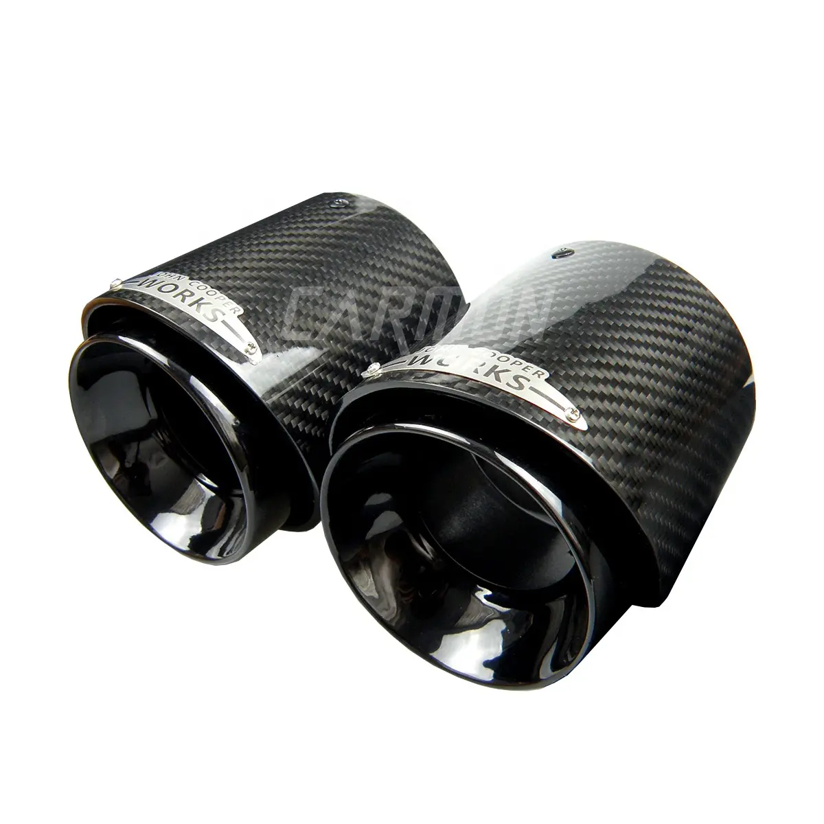 Mini tubo de escape de fibra de carbono JCW, puntas de silenciador para Mini Cooper F54 F55 F56 F57 F60 R55/R56/R57/R58 Cooper S, color negro