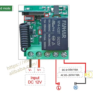 1CH Tuya Wifiスマートライトスイッチリレー433mhzモジュールワイヤレスリモコンホームタイマー12Vサーキットブレーカー - Product Image 1