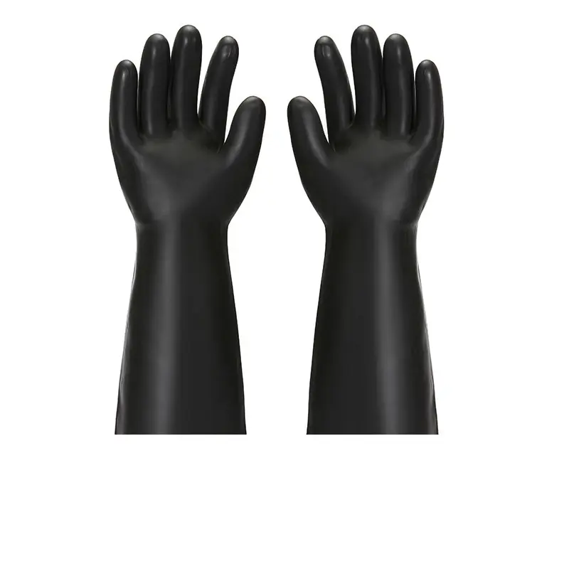 Großhandel säure alkali beständige schwarze Latex wasserdichte verdickte industrielle Arbeits schutz handschuhe