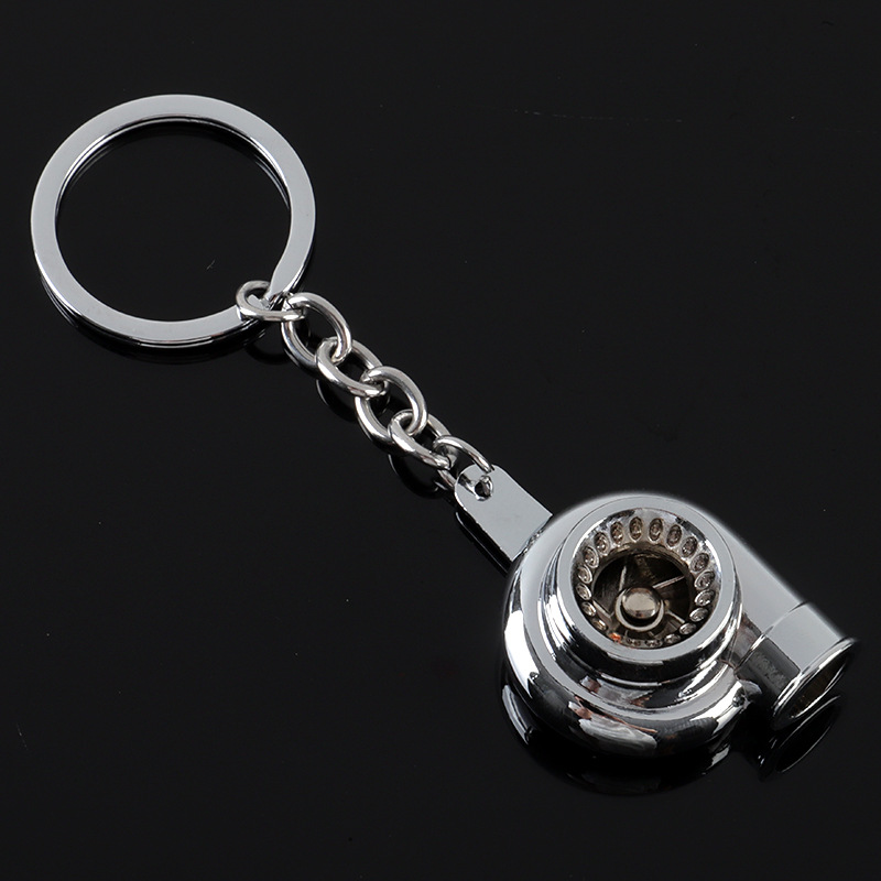Porte-clés turbo brillant nickel
