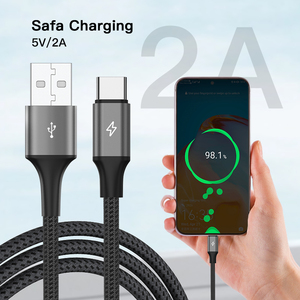 徽标长度定制红色灰色USB2.0 480Mbps传输数据铝合金1M 2M 3M USB A至usb-c USB电缆 - Product Image 5
