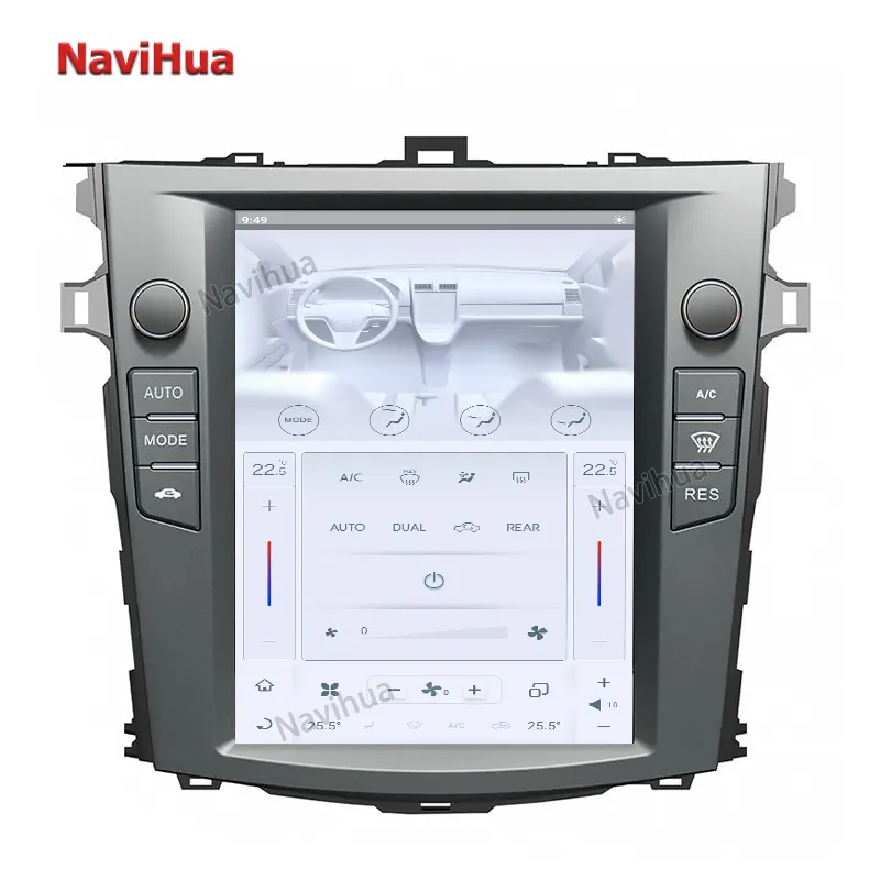 شاشة NaviHua العمودية, شاشة عرض رأسية NaviHua لـ Tesla Style 10.4 "Android 11 سيارة متعددة الوسائط GPS لتويوتا لـ Corolla 2006 2007 2013