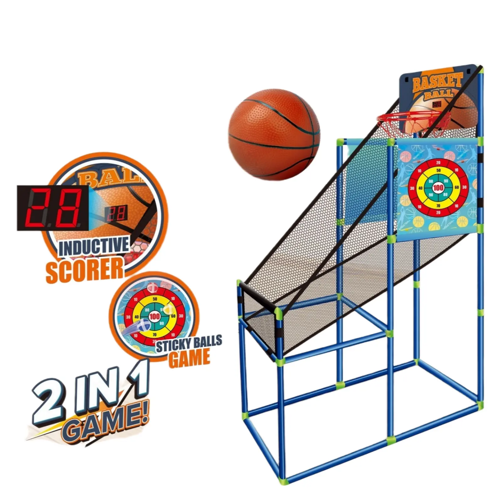 Alta qualità 2 in 1 basket macchina elettronica segnapunti Hoop mobile basket Stand per adulti
