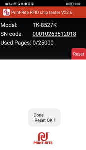NFC-Функция Print Rite, приложение для Android, тонерный чип, сброс чипа для Kyocera, програмное обеспечение для тестирования чипа с радиочастотной идентификацией - Product Image 3