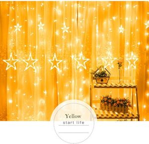 LEDスターストリング8機能防水ホリデーライト誕生日雰囲気ライトルーム寝室装飾カーテンストリングライト - Product Image 3