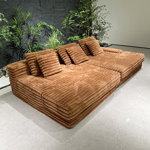 Modernes Plüsch-<span class=keywords><strong>Sofa</strong></span> aus Cord-Samtstoff im Großhandel, Dreisitzer-Sektionscouch, komprimiertes Lazy <span class=keywords><strong>Sofa</strong></span> für das Wohnzimmer - Product Image 4