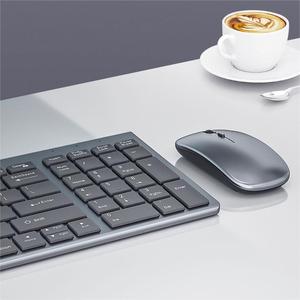 X518 Venta directa de fábrica Ultrafino Recargable Ergonómico 2,4 GHz Juego combinado de teclado y mouse inalámbrico de modo dual para oficina