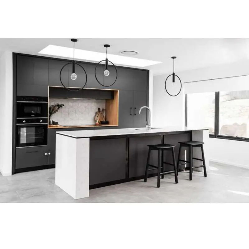 WISH New Design European Style Laminate Custom Wood Modern White Shaker Kitchen Cabinet for apartment