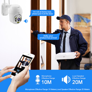 JideTech-Cámara de seguridad de red IP para interior/exterior, sensor CMOS IP66 con ranura para tarjeta SD, wifi, cámara PTZ, Audio bidireccional, 5MP, 4X - Product Image 2