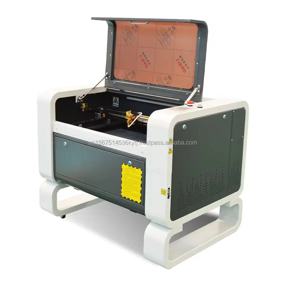 Mini macchina per incisione Laser 4060 con controllo Ruida RD6445S a nido d'ape lama letto a pompa di aria a lungo passare attraverso per la vendita