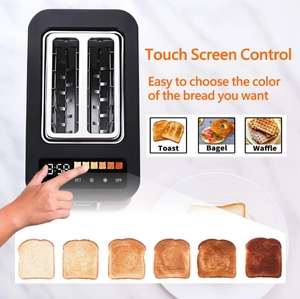 Elettrico commerciale 2 fette di cifra tostapane con LED da cucina Popup nero Smart Touch Screen pannello pane tostapane - Product Image 3