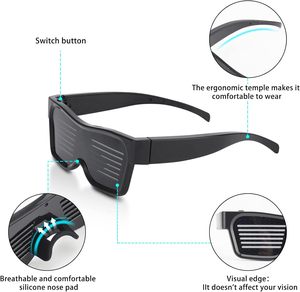 Neujahrs party LED Sonnenbrille Programmier bare Glüh brille für LED - Product Image 5