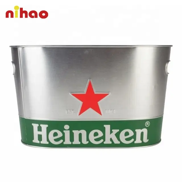 NIHAO-Cubitera de hielo de Metal ovalado, personalizada, promocional, para Bar