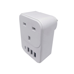 UK nach UK Internat ional Power Adapter Multifunktion aler AC-Ladegerät-Konvertierungs stecker mit 1 USB C-und 3 USB-Anschlüssen - Product Image 5