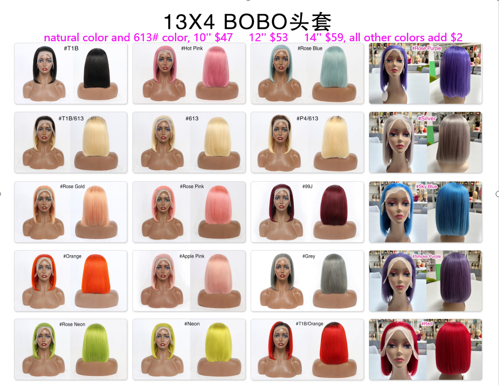 Couleur bob perruque