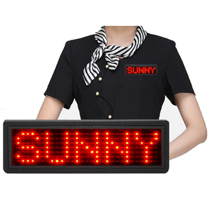 Benutzer definierte kostenlose einstellbare verschiedene Länder Sprachen Led Name Abzeichen Programmier bare Wörter Farben Mini LED-Anzeige LED-Namensschild - Product Image 1