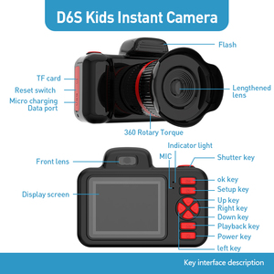 D31ใหม่กล้องดิจิตอล360เลนส์หมุนได้26MPX วิดีโอ MP3สำหรับเด็กกล้องถ่ายวิดีโอ HD เซลฟี่กล้องเด็ก - Product Image 5