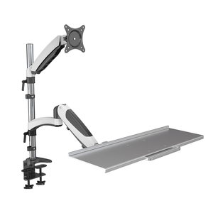 CHARMOUNT Single Monitor Arm Gas Spring Single Mount with <strong>Keyboard</strong> Tray <strong>Computer</strong> Hardware &amp; Software - Product Image 1