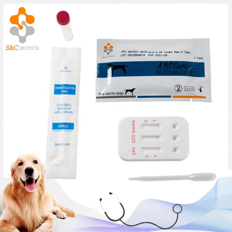 Kit de prueba para uso veterinario, prueba rápida para Babesia, Gibson, Canine, Babesia, canins, Ab