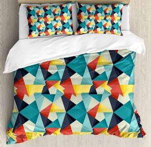 Spires Duvet cover Set, hiện đại sáng tạo máy tính nghệ thuật Thiết kế psychedelic phong cách thay thế hình dạng hình ảnh, trang trí bộ đồ giường thiết lập - Product Image 2