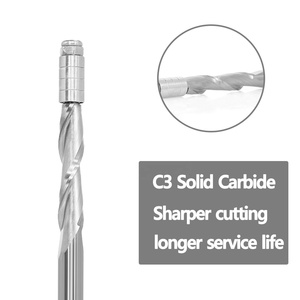 Tuôn ra TRIM Router <span class=keywords><strong>bit</strong></span> 2 sáo, 4 mang thêm dài upcut xoắn ốc cho Gỗ mẫu mô hình trang trí-1/4 "Shank - Product Image 5