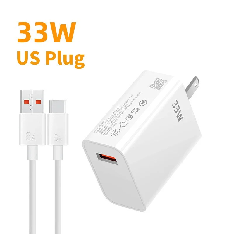 Chargeur américain blanc et câble de 1 M