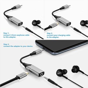 高品质2 in 1 USB C至3.5毫米音频适配器，具有快速充电功能 - Product Image 3