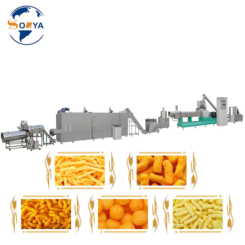 Puff snacks food puffed food corn extruder making machine puffed rice ball making machine manufacturer price